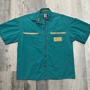 VTG Nevica All Terrain Layer B Shirt Teal Blue Cotton Aztec Outdoor Hiking Shirt